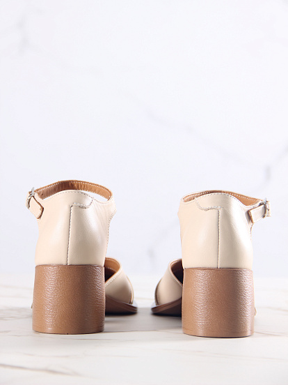 картинка Босоножки ED'ART 5032.23663'be. Бежевый+коричневый от интернет магазина