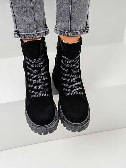картинка Ботинки ED'ART 327.22511'gr. Черные замша от интернет магазина
