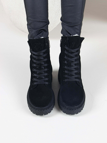 картинка Ботинки ED'ART 327.asteria.bl черный замш от интернет магазина