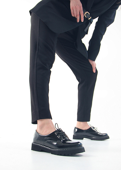 картинка Туфли полуботинки ED'ART 102.1018'bl. Черный наплак от интернет магазина