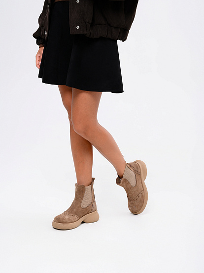 картинка Челси ED'ART 332.927'ka. Серо-коричневая замша от интернет магазина