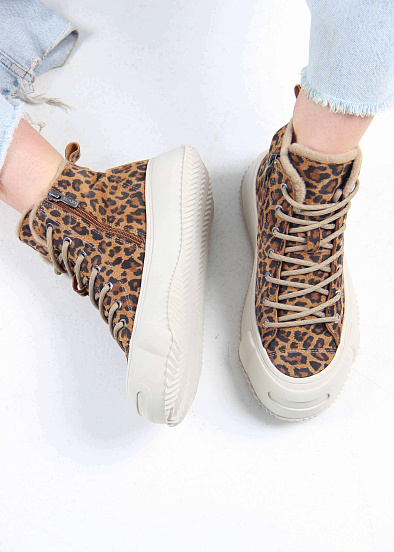 картинка Ботинки ED'ART 217.PODYUM151'be. коричневый леопард замша от интернет магазина