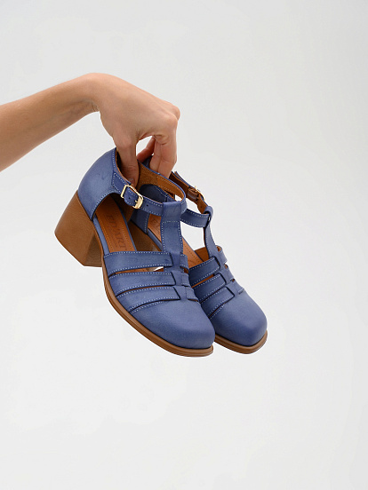 картинка Босоножки ED'ART 5036.23663'bе.Вакса джинс+коричневый от интернет магазина