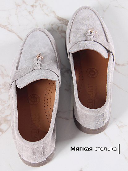 картинка Лоферы лоферы ED'ART 170.2614'be. Каменный замша от интернет магазина