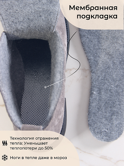 картинка Ботинки ED'ART 308.патриция'bl. Серый замок замша от интернет магазина