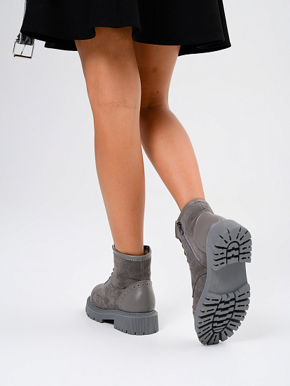 картинка Ботинки ED'ART 319.taskana'gr. Серый замок замша+игуана от интернет магазина