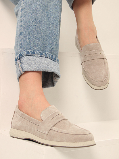 картинка Лоферы ED'ART 177.1607'be. каменный замша от интернет магазина