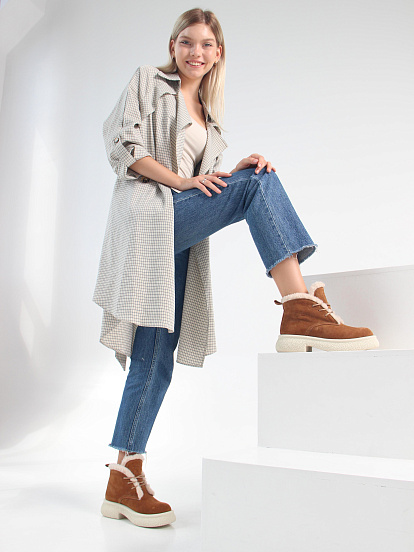 картинка Ботинки ED'ART 308.агата'w. светло коричневый замша от интернет магазина