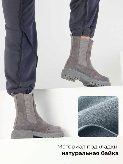 картинка Челси 360.P.taskana'gr. серый замок замша от интернет магазина