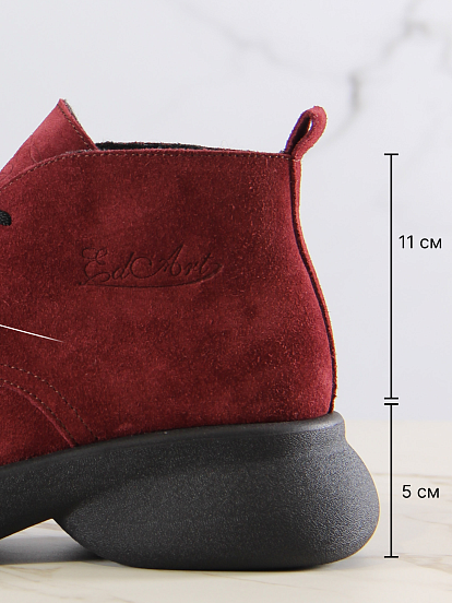 картинка Ботинки  ED'ART 308.927'bl.Бордо замша от интернет магазина