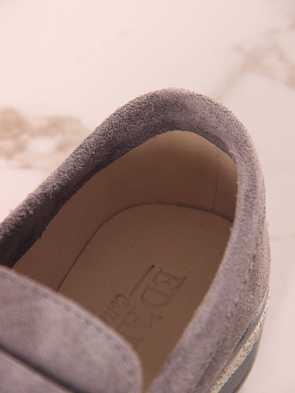 картинка Лоферы ED'ART 176.rose'gr. серый замок замша от интернет магазина