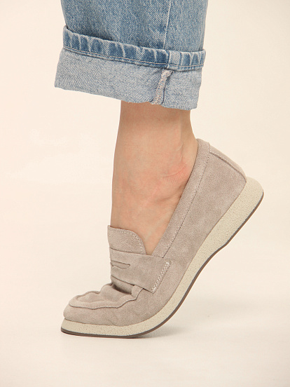 картинка Лоферы ED'ART 177.1607'be. каменный замша от интернет магазина