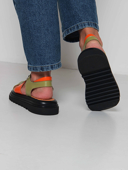 картинка Босоножки ED'ART 2029.2525'bl. Авокадо оранжевый от интернет магазина