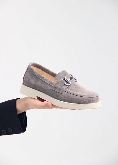 картинка Лоферы туфли ED'ART 172.1841'be. серая замша от интернет магазина