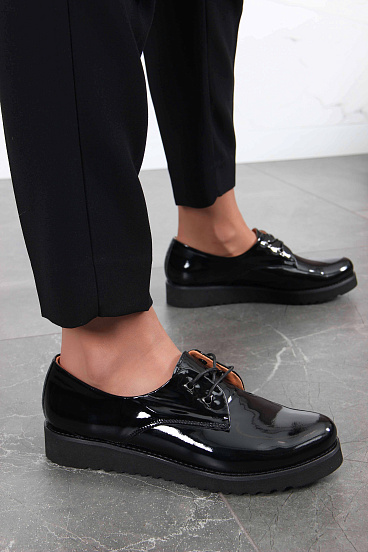 картинка Туфли полуботинки ED'ART 102.man'bl. Черный-лак от интернет магазина