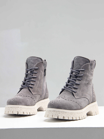 картинка Ботинки ED'ART 338.1541'be. серый замок замша от интернет магазина