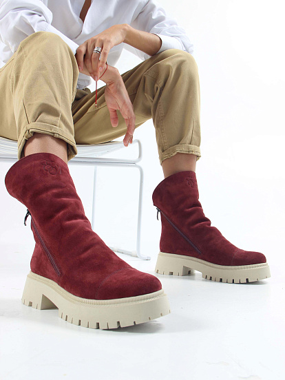 картинка Ботинки ED'ART 233.2094'be. Бордо замша от интернет магазина