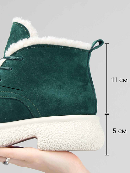 картинка Ботинки ED'ART 308.агата w. зеленый замша от интернет магазина