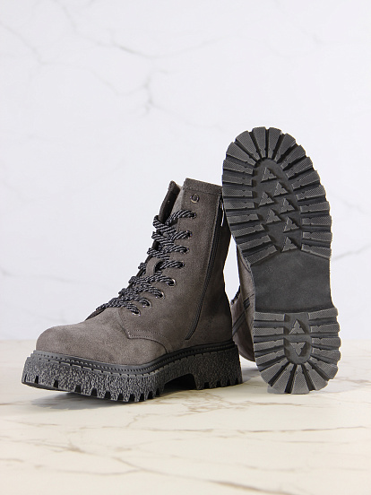 картинка Ботинки ED'ART 327.22511'gr.Серый замок замша от интернет магазина