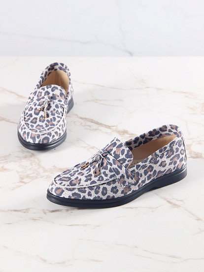 картинка Лоферы туфли ED'ART 170.2614'bl. белый леопард от интернет магазина