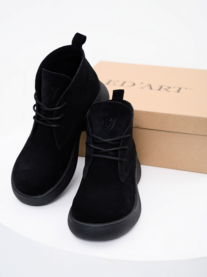 картинка Ботинки  ED'ART 308.927'bl.Черный замша от интернет магазина