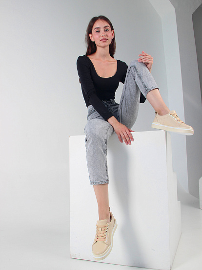 картинка Кеды ED'ART 158.paloma'be/w. Бежевый от интернет магазина