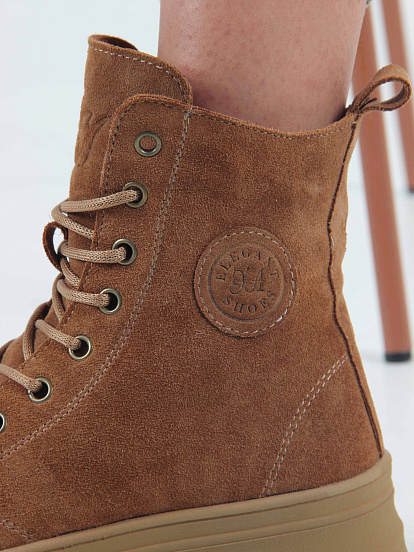 картинка Ботинки ED'ART 215.warm'br. светло коричневые замша от интернет магазина