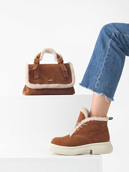 картинка Ботинки ED'ART 308.агата'w. светло коричневый замша от интернет магазина