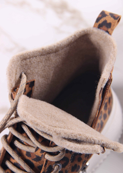 картинка Ботинки ED'ART 217.PODYUM151'be. коричневый леопард замша от интернет магазина