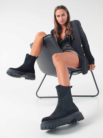 картинка Ботинки ED'ART 334.asteria.bl черный замш от интернет магазина