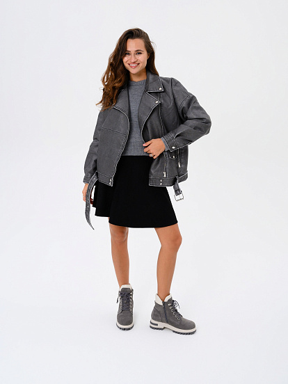 картинка Ботинки ED'ART 261.uno9'gr. Серый замок замша+бежевый от интернет магазина