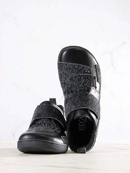 картинка Босоногие ботинки  ED'ART 206.NATA'bl.Черная кожа+черный джангл от интернет магазина