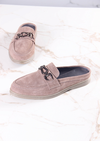 картинка Сабо лоферы ED'ART 1080.2614'be. Капучино замша от интернет магазина