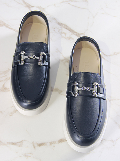 картинка Лоферы туфли ED'ART 172.1841'be. Черный кожа от интернет магазина