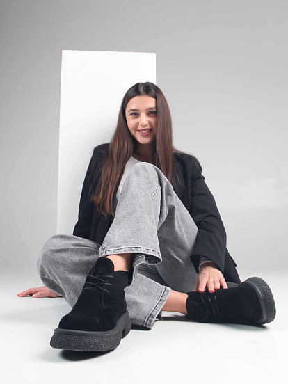 картинка Ботинки ED'ART 308.агата'bl. чёрный замша от интернет магазина