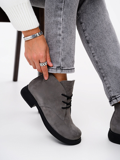 картинка Ботинки ED'ART 308.патриция'bl. Серый замок замша от интернет магазина