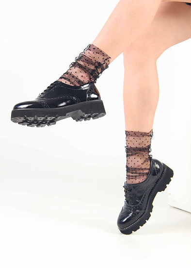 картинка Туфли полуботинки ED'ART 100.10182'bl. Черный наплак от интернет магазина