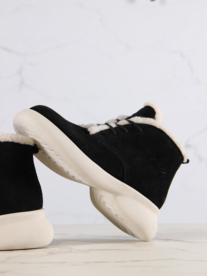 картинка Ботинки  ED'ART 308.927'bе.Черный замша+бежевый от интернет магазина