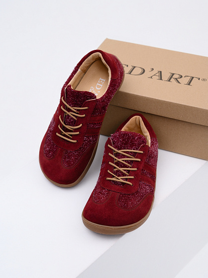 картинка Босоногие кеды ED'ART 184.nata'br.Бордовая замша+бордовый джангл от интернет магазина