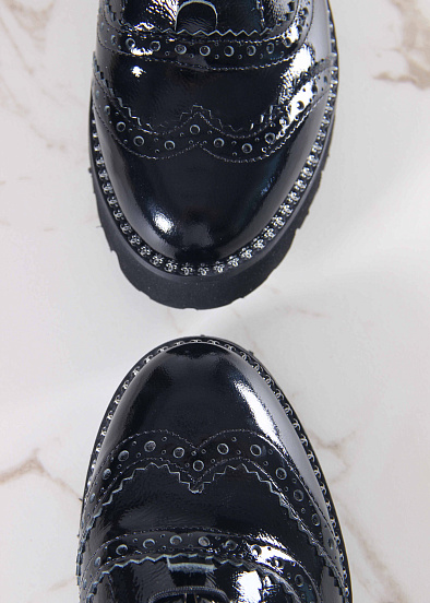 картинка Туфли полуботинки ED'ART 100.10182'bl. Черный наплак от интернет магазина