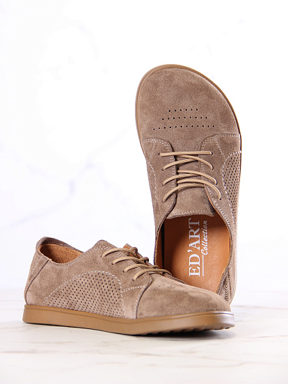 картинка Туфли босоногие  ED'ART 179.Р.асти'br.Серо-коричневая замша от интернет магазина