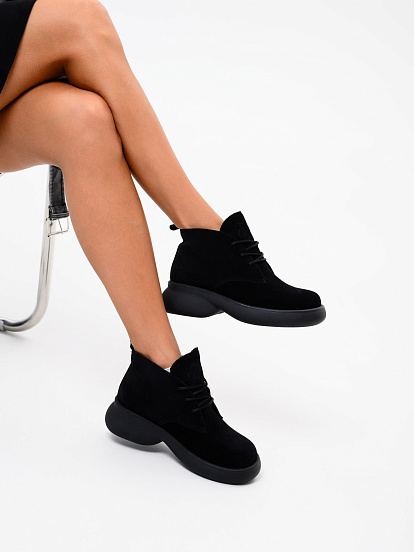 картинка Ботинки  ED'ART 308.927'bl.Черный замша от интернет магазина