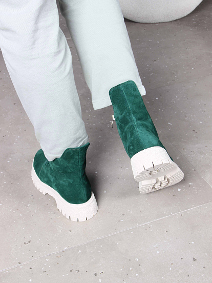 картинка Ботинки ED'ART 228.V.1541'be. Зеленый замша от интернет магазина