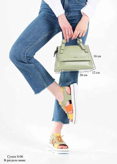 картинка Босоножки ED'ART 2029.2525'w. Авокадо желтый оранжевый от интернет магазина