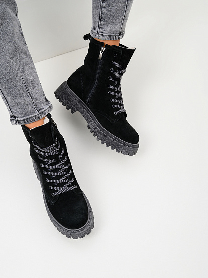 картинка Ботинки ED'ART 327.22511'gr. Черные замша от интернет магазина