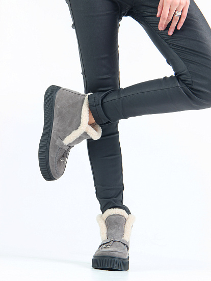 картинка Ботинки ED'ART 307.от11'bl. серый замок  замша от интернет магазина