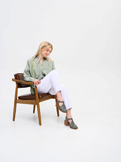 картинка Босоножки ED'ART 5035.23663'bе. Вакса хаки+коричневый от интернет магазина