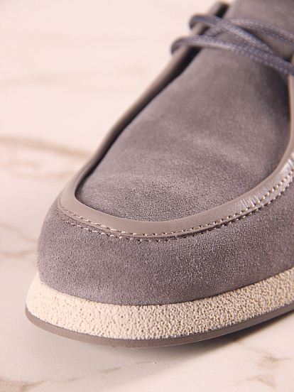 картинка Мокасины ED'ART 191.1607'be. серый замок замша от интернет магазина
