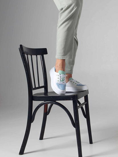 картинка Кеды ED'ART 163.LusiR2'w.Белый-голубой-мята от интернет магазина