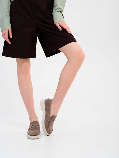 картинка Лоферы туфли ED'ART 176.1593'be. Капучино замша от интернет магазина